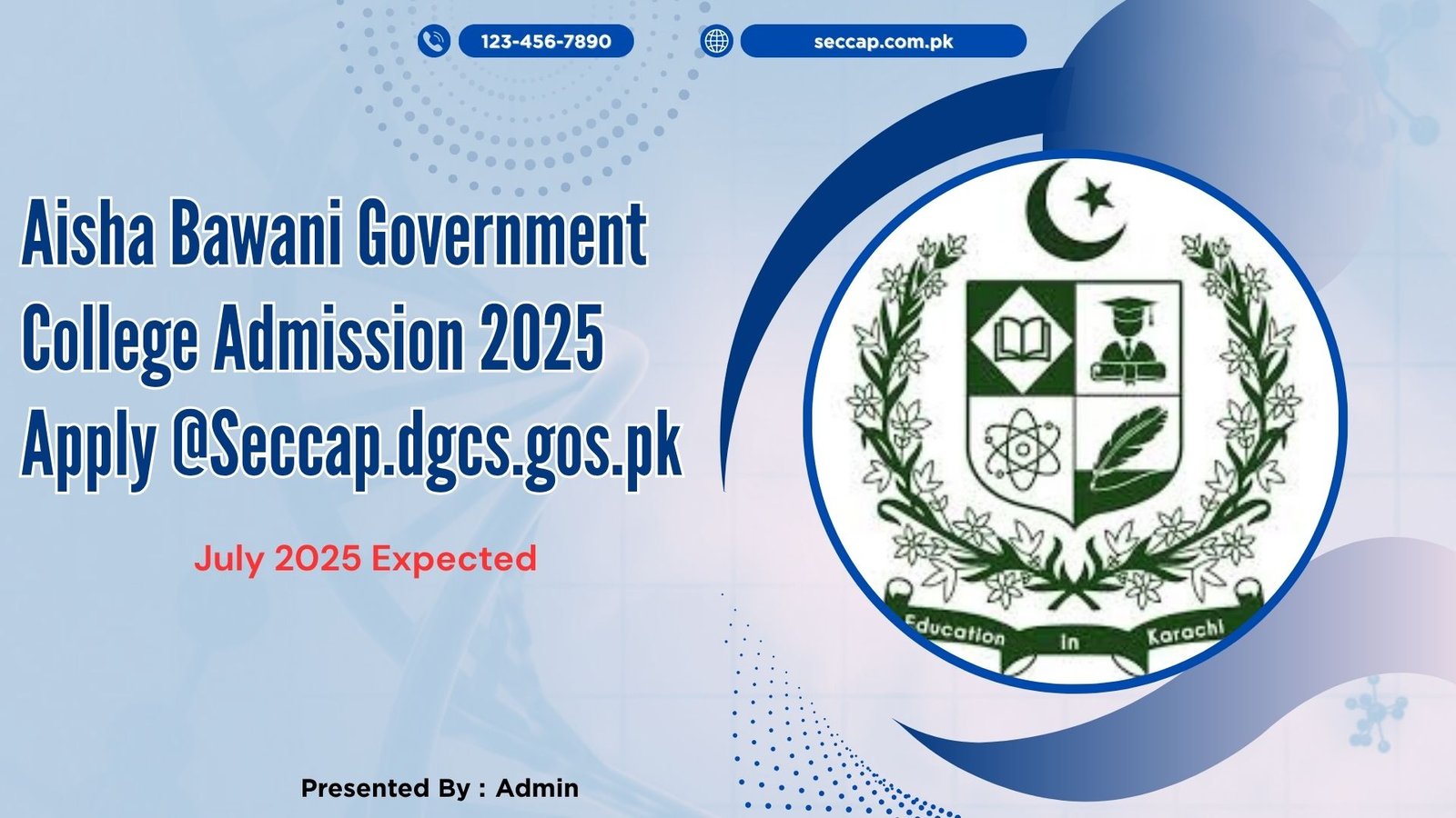 Aisha Bawani Government College Admission 2025 Apply @Seccap.dgcs.gos.pk