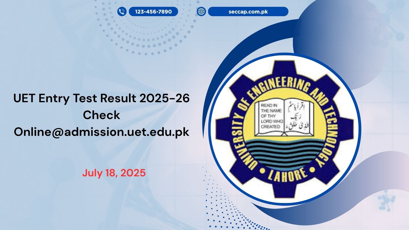 UET Entry Test Result 2025-26 Check Online