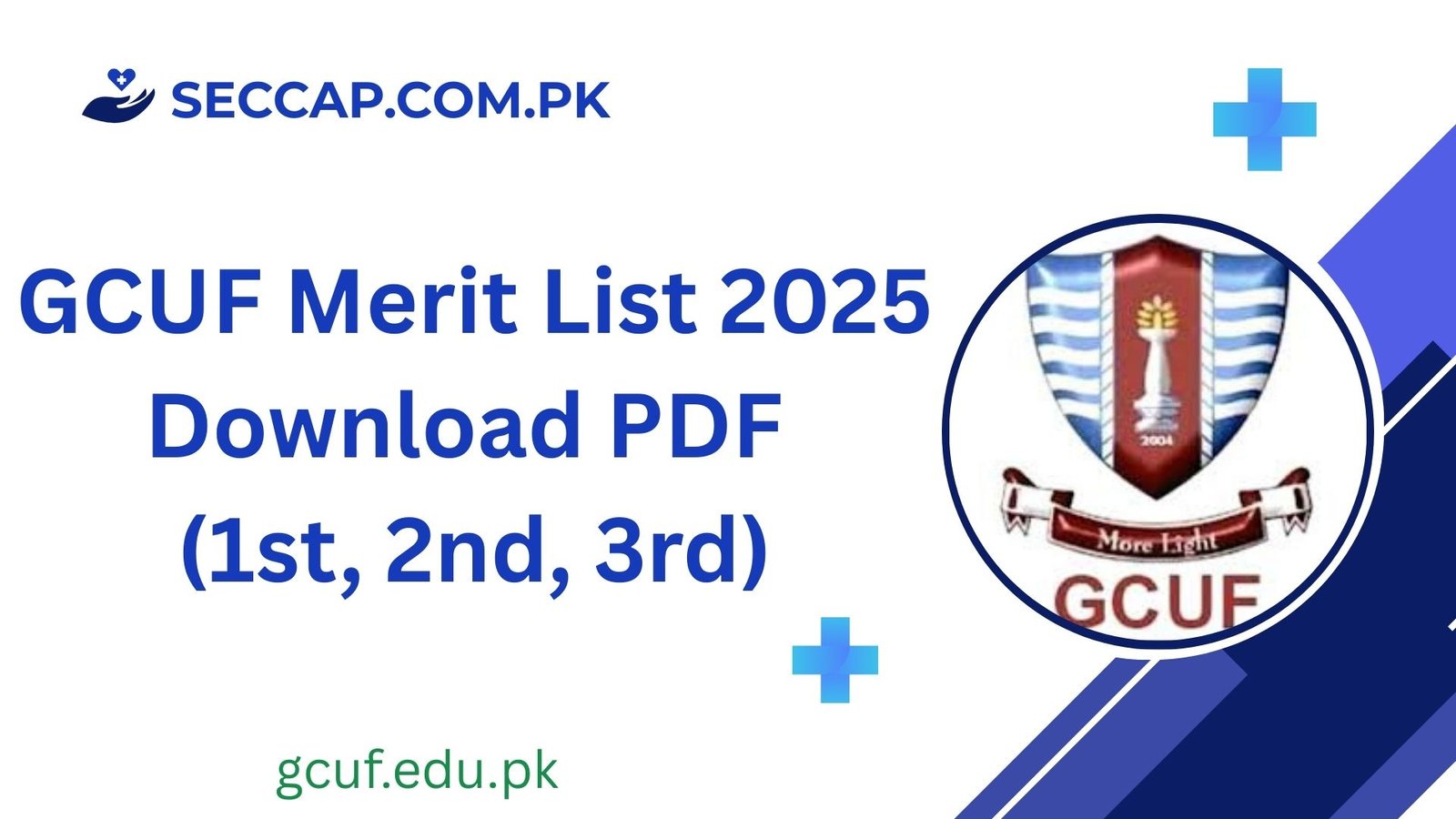 GCUF Merit List 2025 Download PDF (1st, 2nd, 3rd) @gcuf.edu.pk