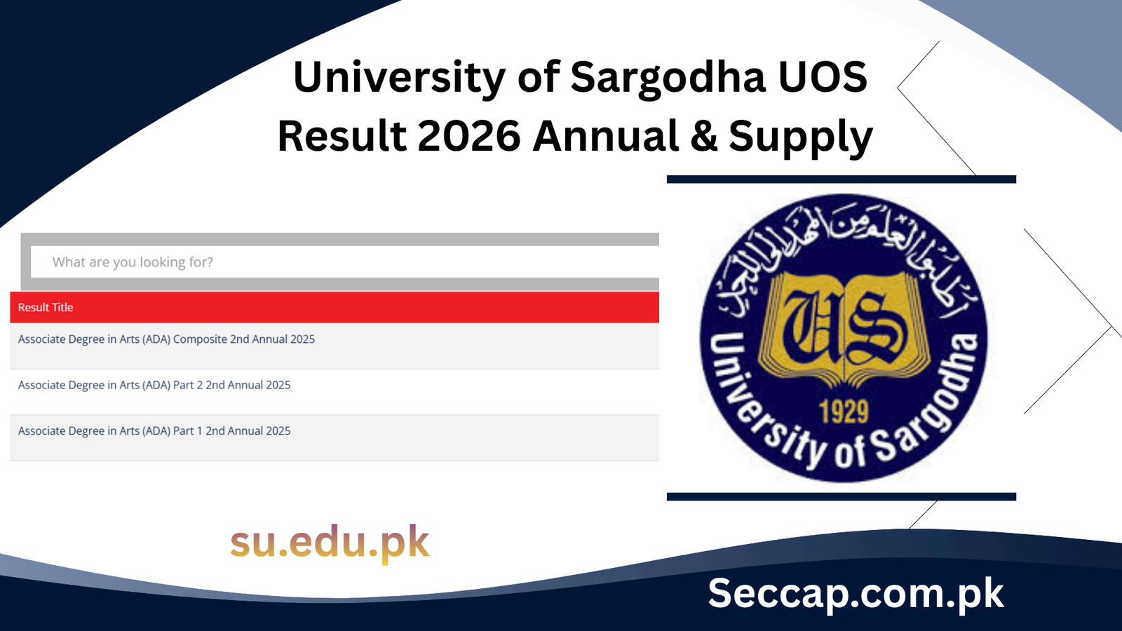 University of Sargodha UOS Result 2026 Annual & Supply - su.edu.pk