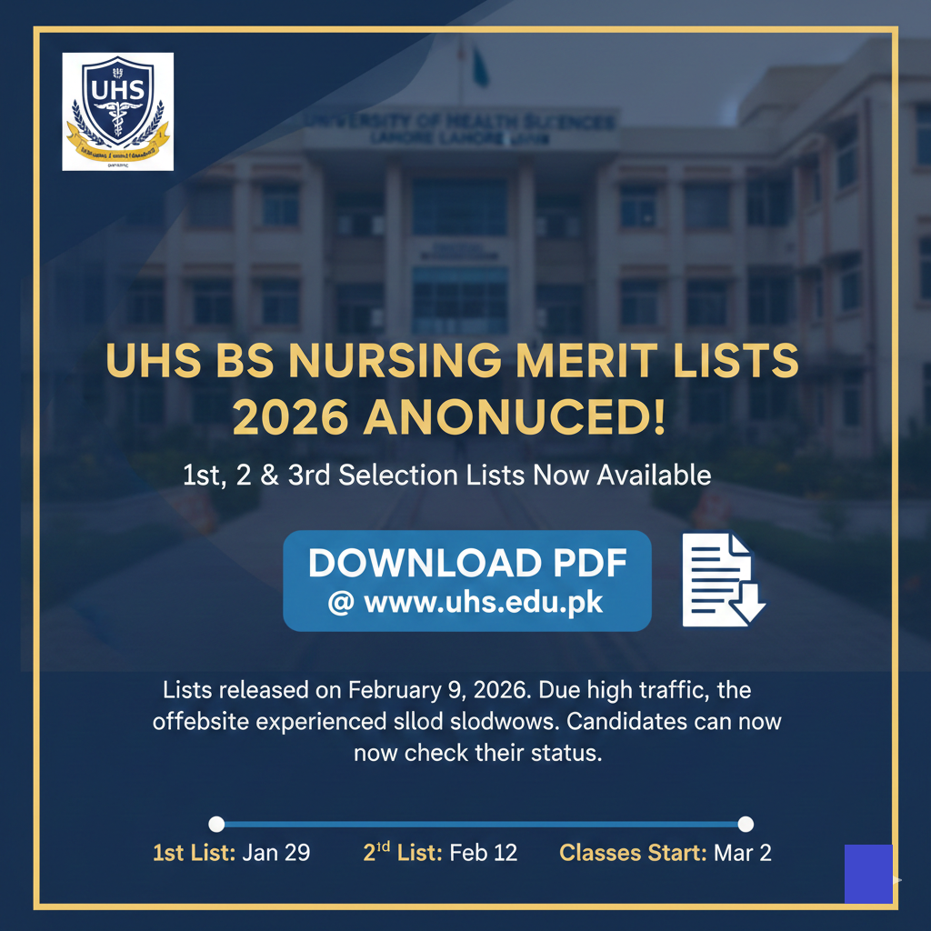 BS Nursing Merit List 2026
