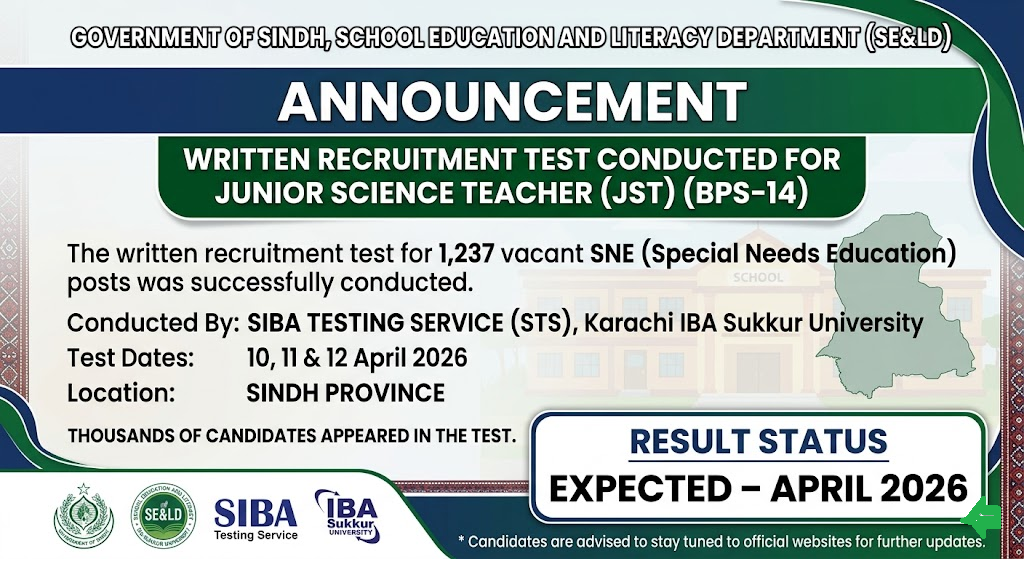 STS JST Test Result 2026 Check Online Answer Key [sts.net.pk]