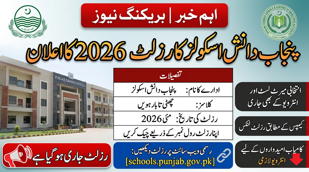 Daanish School Result 2026 Announced - Check By Roll number