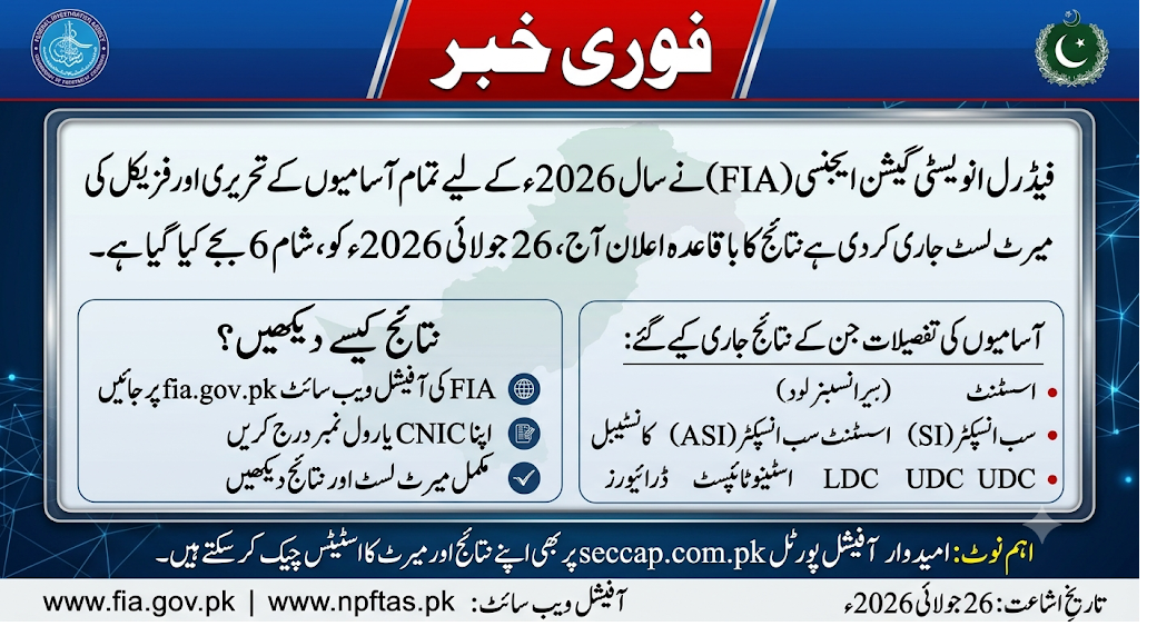 FIA Result 2026 Merit List – Check By CNIC [fia.gov.pk]