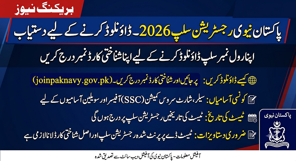 Pak Navy Roll Number Slip 2026 [Download & Print] Now