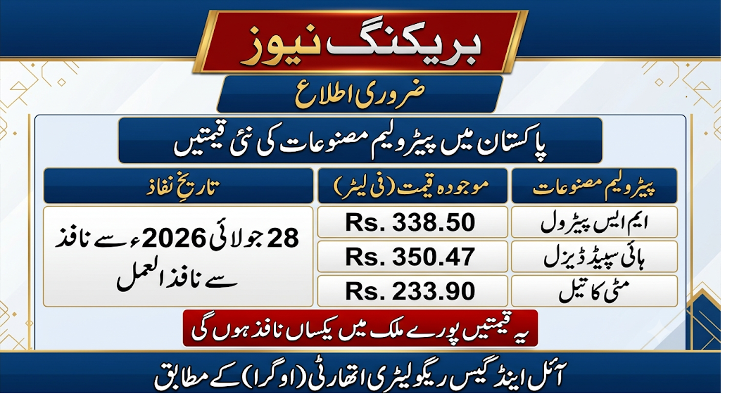 Petrol Fuel Prices in Pakistan Today, 28 July 2026