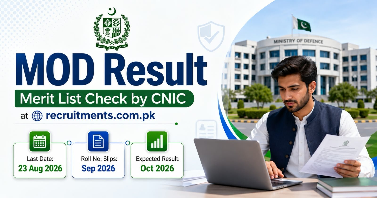 MOD Result 2026 Merit List - Check By CNIC [recruitments.com.pk]